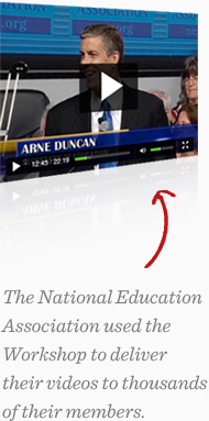 The National Education Association used the Workshop to deliver their videos to thousands of their members.